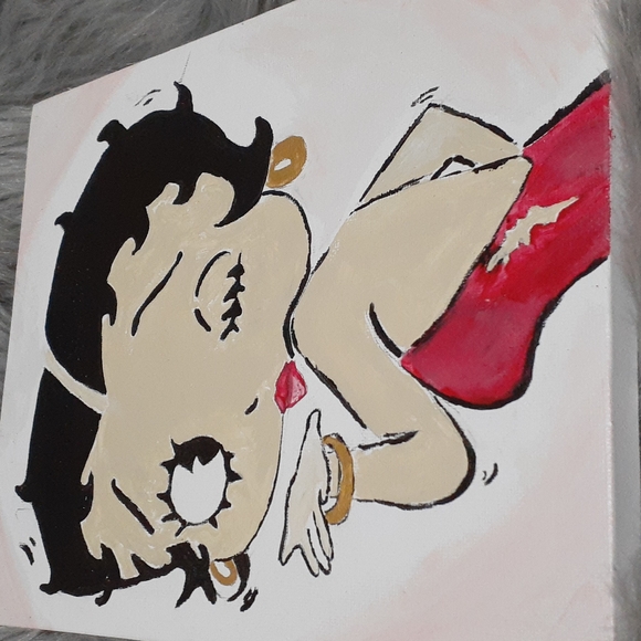 Original Betty Boop Acrylic Painting - Picture 2 of 2